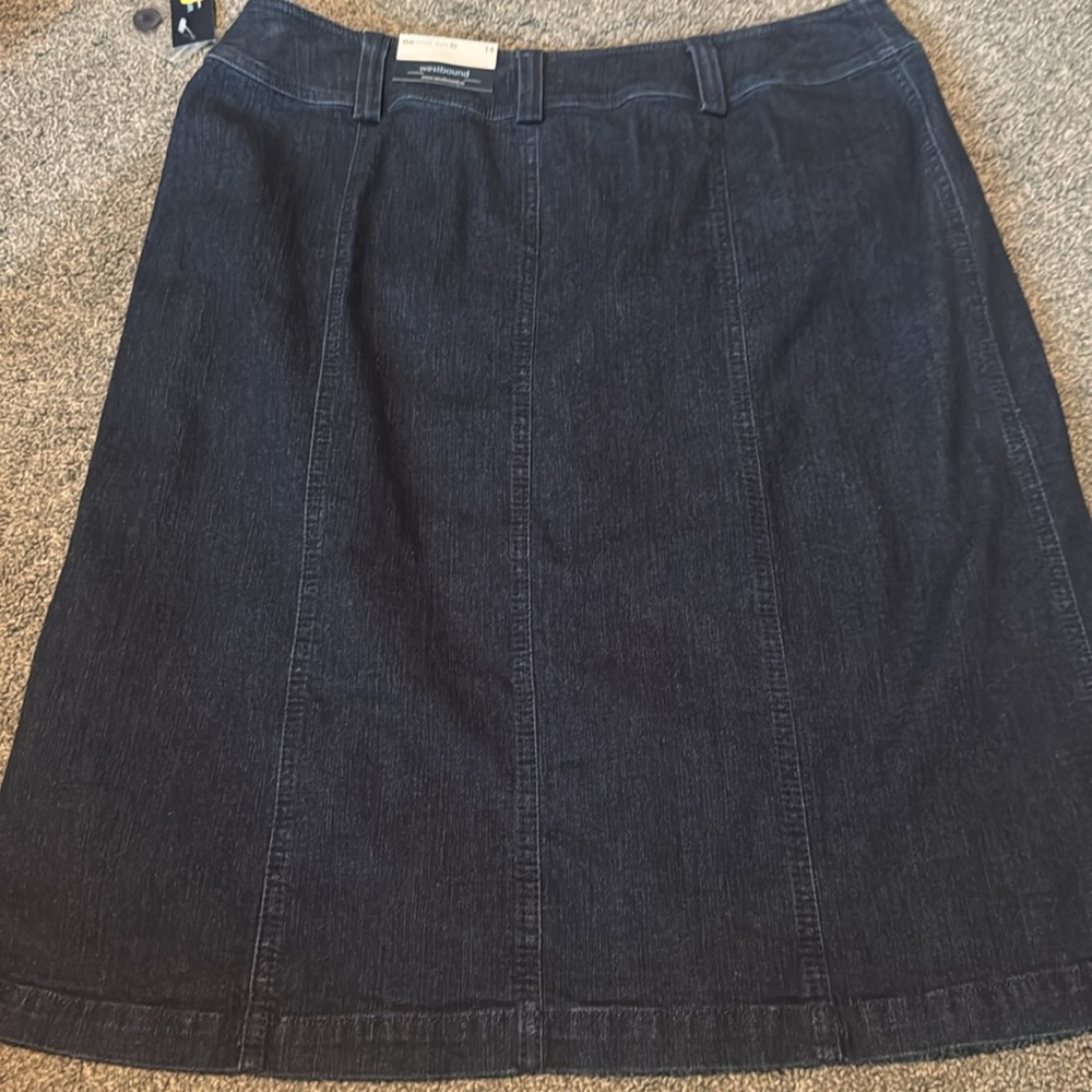 Denim Knee-Length A-Line Skirt Westbound Park ave fit - Picture 4 of 4